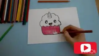 come disegnare un cupcake unicorno .