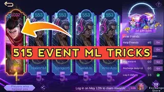 515 event code working in mobile legends | 515 event tricks in ml for spamming global chat