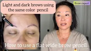 Light and dark brows with same color pencil