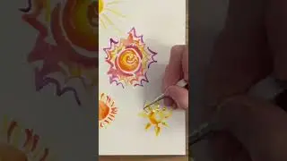 Simple Sun Painting | Watercolor #shorts #art