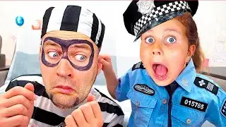 Milana and Dad Pretend Play Police