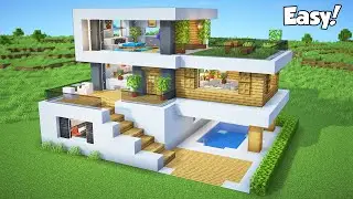 Minecraft: How to Build a Small Modern House Tutorial (Easy) #51 - Interior in Description!