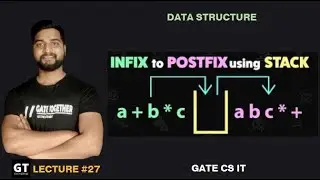 Infix to Postfix conversion using stack | GATE CSE | Data Structure