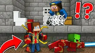 Mikey and JJ Escape from SUPERHERO PRISON Challenge! - in Minecraft Maizen
