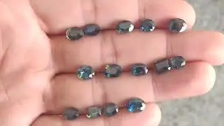 Teal Blue Green Mermaid and Parti Sapphires from Australia💎Navneet Gems - In Central Bangkok 🇹🇭