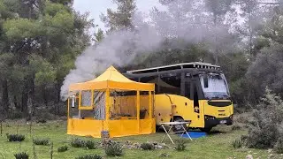 Yeni Kış Bahçemizle Ormanda Keyifli Kamp Soba Kurduk