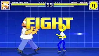 MUGEN Fight | Homer Simpson VS Homer Simpson (Stickman Insane AI mode)