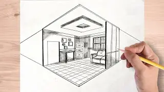 How to draw a Room in 2 point perspective