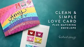 Mail Art Month 2024 - Day 1 - Clean & Simple Card + Masked Stripe Envelope