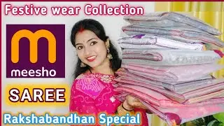 Meesho festive wear Saree haul || Embroidery, georgette, silk banarasi || Rabishilpa