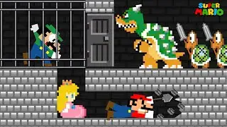 Mario & Luigi escape Prison Bowser rescue Peach | Game Animation