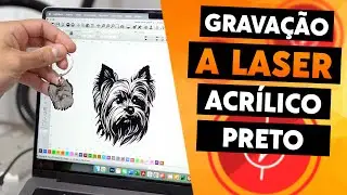 GRAVAÇÃO DE CHAVEIRO ACRÍLICO PRETO COM MÁQUINA A LASER | TRANSLASER