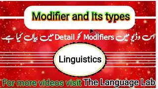 Modifiers,Types of modifier,Pre and Post modifierUrdu|English|The Language Lab|