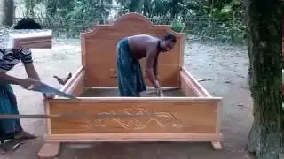 New wood working Wow ! Designing and Building a Modern Wooden Bed and Setting Down The Tree