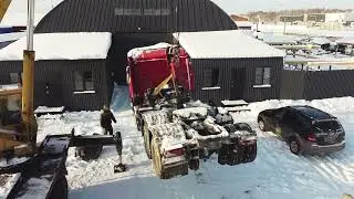 Компания ВоркТрак. Очередное восстановление тягача Скания. Разгрузка.