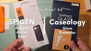 SPIGEN Rugged Armor Case & Caseology Glass Protector for Google Pixel 8a