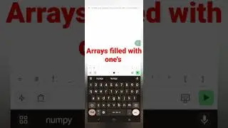 Arrays filled with one's| how to create an array with one's in python | data structure 