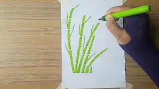 Bamboo drawing with water colour #shorts