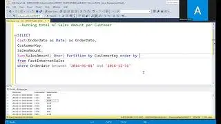 SQL Window function| Partition By|How to calculate Running Total of Sales Amount