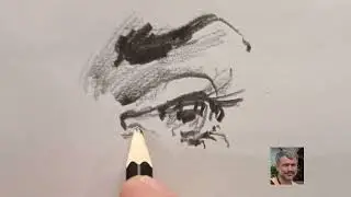 Рисунок глаза, быстрый. Набросок. разбор ошибок в описании.