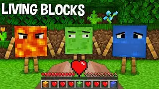 WHAT if GIVE HEART TO LAVA BLOCK or WATER BLOCK or SLIME BLOCK in Minecraft ??? LIVING BLOCKS