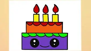 HOW TO DRAW A CUTE CAKE, DRAW CUTE THINGS