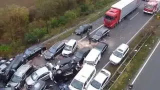 Massenkarambolage im Nebel auf der A31