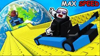 reaching MAX SPEED in Roblox ride and slide...