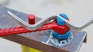 Simple bending techniques for steel flat bar || Amazing homemade flat bar bending tool