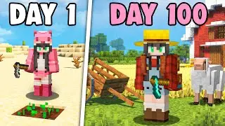 I Spent 100 Days as a FARMER in Minecraft