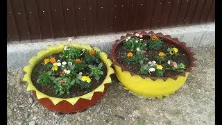 How to make a flower pot from an old car tire