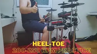 DOUBLE STROKES TECHNIQUE / HEEL-TOE 200-250 BPM PRACTICE