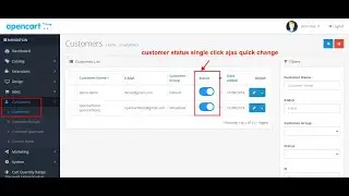 Admin Customer Status Quick Change - OpencartTools
