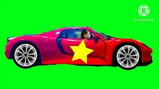 Sandis in a red sports car green screen for 