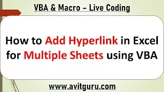 How to Add Hyperlink in Excel for Multiple Sheets using VBA