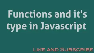 What is function? Type of functions in JavaScript in Hindi