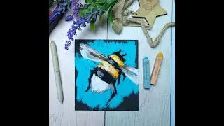 Как нарисовать шмеля на наждачной бумаге?