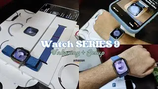 Apple Watch Series 9 Silver Amazon Edition with Blue Sports Loop Unboxing, Setup & Impressions