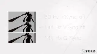 60 Hz vs 144 Hz vs 144 Hz+G-Sync animation test