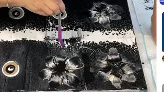 DIFFERENT Fluid Art/ ALMOST MONOCHROMATIC! / SUPER CELLS/Easy painting video / sparkling cells