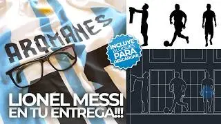 ⚽​MESSI en tu entrega de arquitectura!!!! | 3 bloques de LIONEL en AutoCAD para descargar