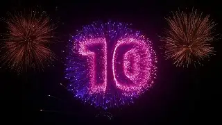 Night sky brilliantly blooming fireworks countdown | After Effect