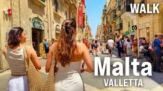 MALTA WALKING TOUR — Valletta Tour with Captions [4K/60fps]