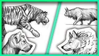 LEARN HOW TO DRAW DOGS AND CATS! (Canine feline photoshop drawing tutorial)