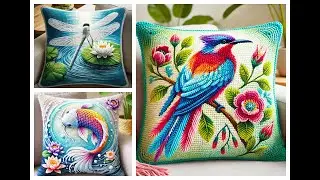 Nice cushions knitted with wool (share ideas) #crochet #knitting #design #cushion