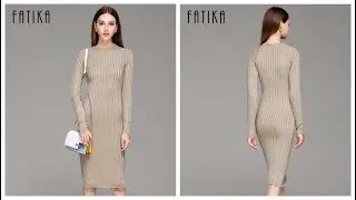 Одежда с Aliexpress - Прекрасное вязаное платье с длинными рукавами