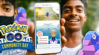 Shiny Porygon community day vlog hunting shiny Porygon/community day/nkrpokeboy