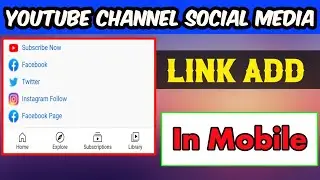 How to add social media link in youtube channel in mobile। TecH Official Bangla