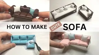 How to make cute SOFA  | DIY MINIATURE HOUSE