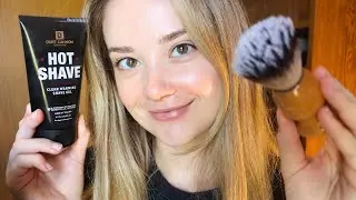 ASMR RELAXING MEN'S SHAVE & CUT ROLEPLAY! Shaving, Brushing, Whispered Ear To Ear